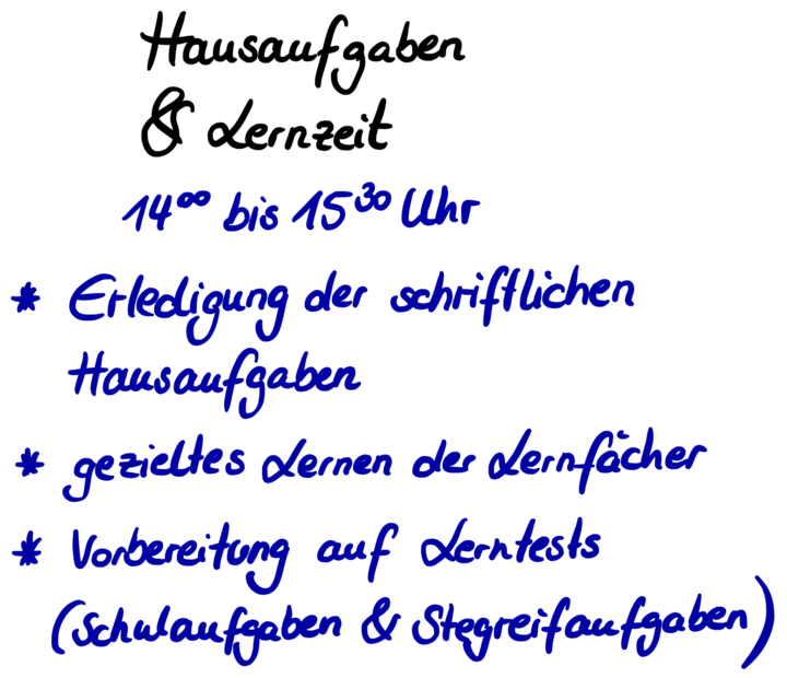 Hausaufgaben Beschreibung
